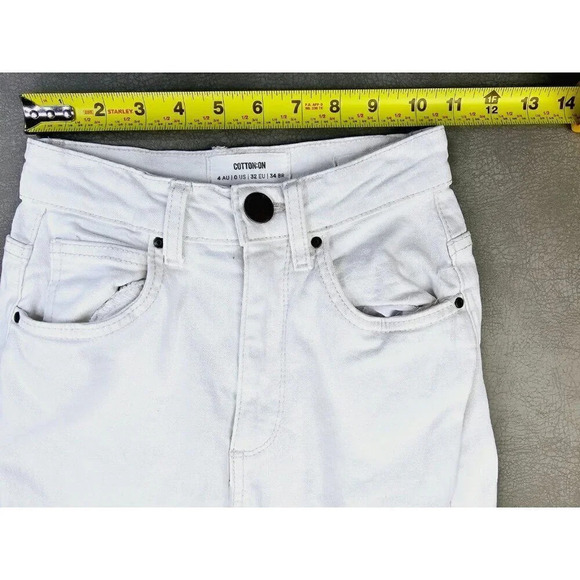Cotton On Size 0 Women's White Stretch Mom Denim Jeans 28 Inch Inseam - Picture 2 of 12